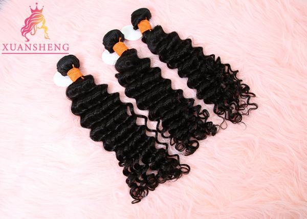 Unprocessed Human Virgin Indian Hair Extension Malaysia Curly Double Drawn Cuticle