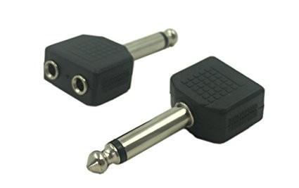 Y Splitter Microphone Audio Cable Connectors 1/4 Inch Mono Male to Dual 3.5mm Female
