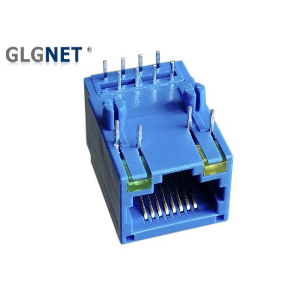 Blue Magnetic RJ45 Connector Latch Down No Shielding Shell Green Yellow LED Option