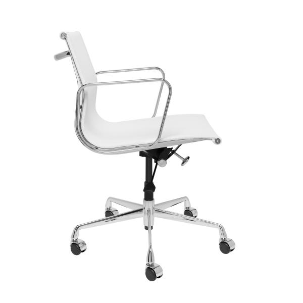 Swivel Medium Back Computer Chair White Mesh Seat Office Room Furniture