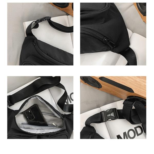 Simpatía Sport Casual Bolso de pecho de hombro bolso de cintura de nylon impermeable para hombres mujeres