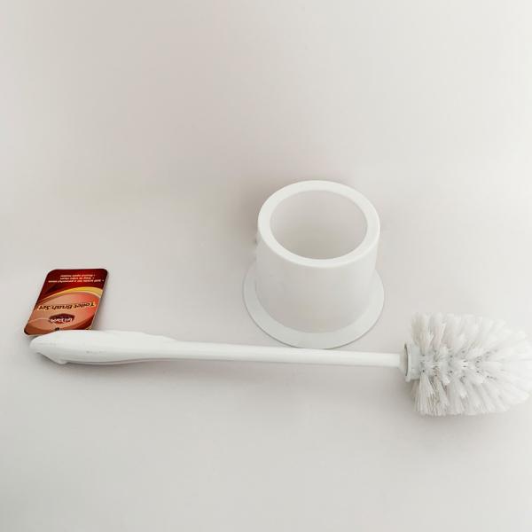Bristle Toilet Seat Cleaning Brush Enlarged Stable Bottom Extended Ergonomic Handle White