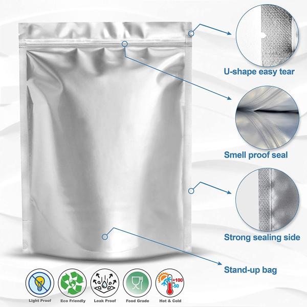 Extra Thick Sealable Metallic Vacuum Sealer Bags Tear Resistant BPA Free