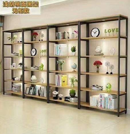 Customized Color Metal And Wood Storage Shelves , Steel And Wood Bookshelf