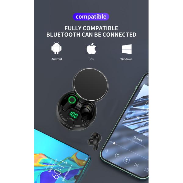 Black Case 6h IPX4 Waterproof Bluetooth Earphones For Gaming