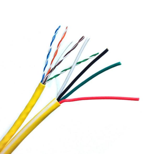Cabo coaxial Siamese de UTP CAT5E+4C, cabo Siamese para a isolação do PE do Cctv