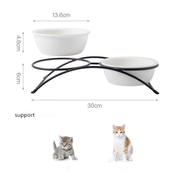 Pet Cat Food Utensils Ceramic Dog Basin Iron Frame Double Bowl Cat And Dog Drinking Bowl Dog Cat Bowl