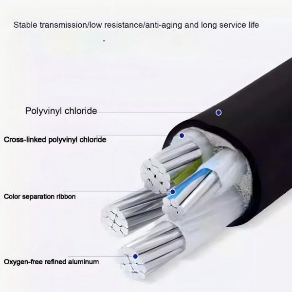 National standard aluminum core cable, YJLV overhead 4-core 16/25/50/70mm² three-phase four-wire buried aluminum cable