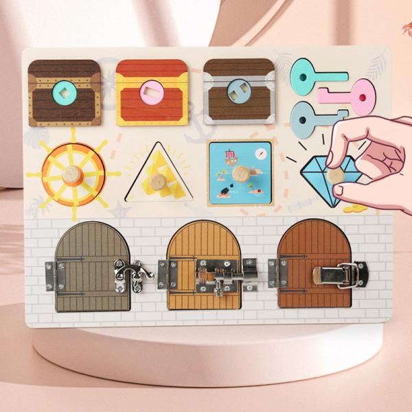 Montessori Lock Opening Busy Board Fine Movement Hand Eye Coordination for Children