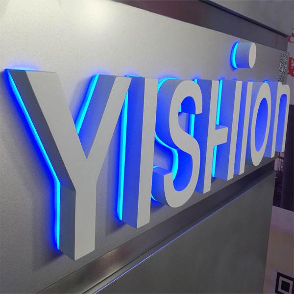 Customized Gold Signage illuminated Store 3D Channel Letter Stainless Steel Led Backlit Sign