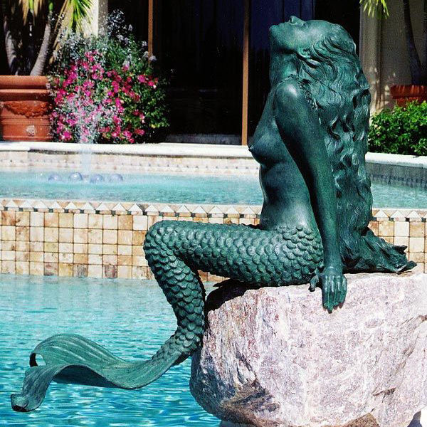 Custom Outdoor Garden decoration life size bronze mermaid statue for sale