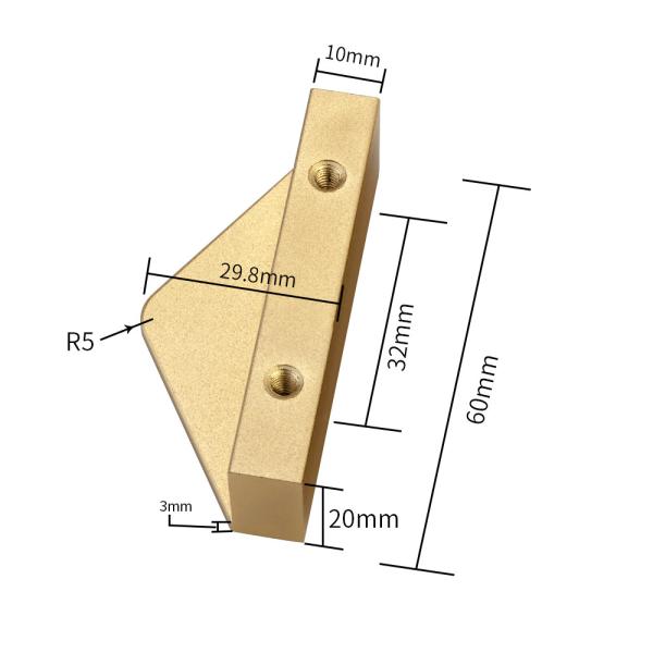 OEM Customized Golden Aluminum Cabinet Handles 60mm For Furniture Door