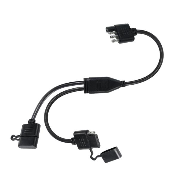 3-Way Y Splitter Trailer Light Wiring Harness 1.2M Black PVC