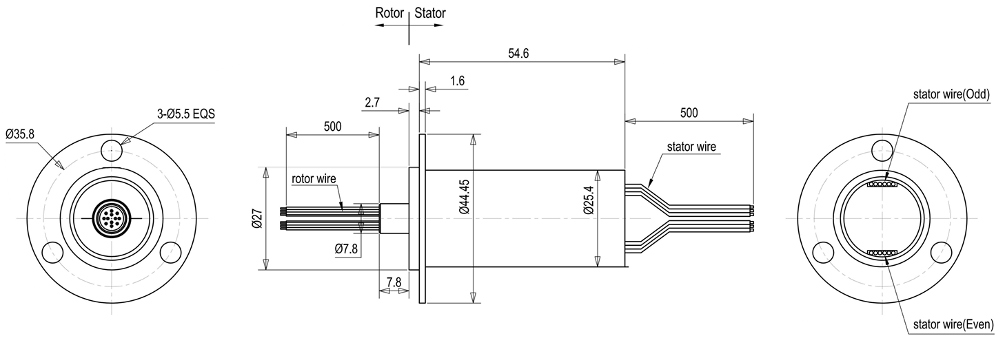 1 Channel 100M Ethernet Slip Ring 32 Channel Signal / Power Hybrid Slip Ring