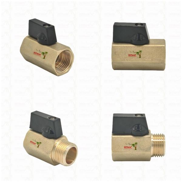 Brass Female and Male Mini Ball Valve For Plumbing System 1/2'' Corrosion Resistance