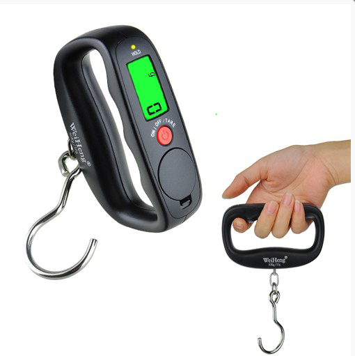 Lightweight Battery Powered 50kg/10g Capacity Big Hook Digital Electronic Luggage Scale