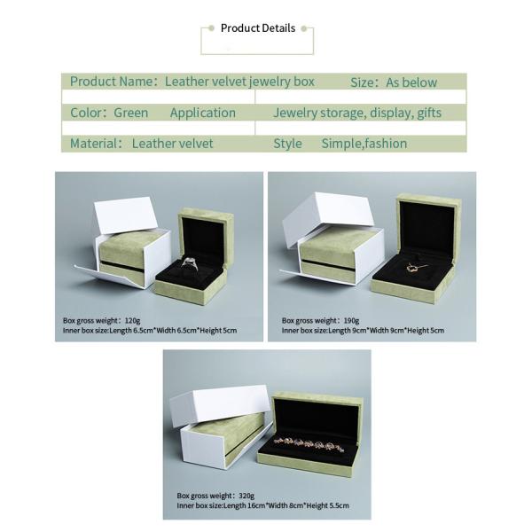 Grass Green Flannel Gift Packaging Box For Ring Bracelet Jewelry