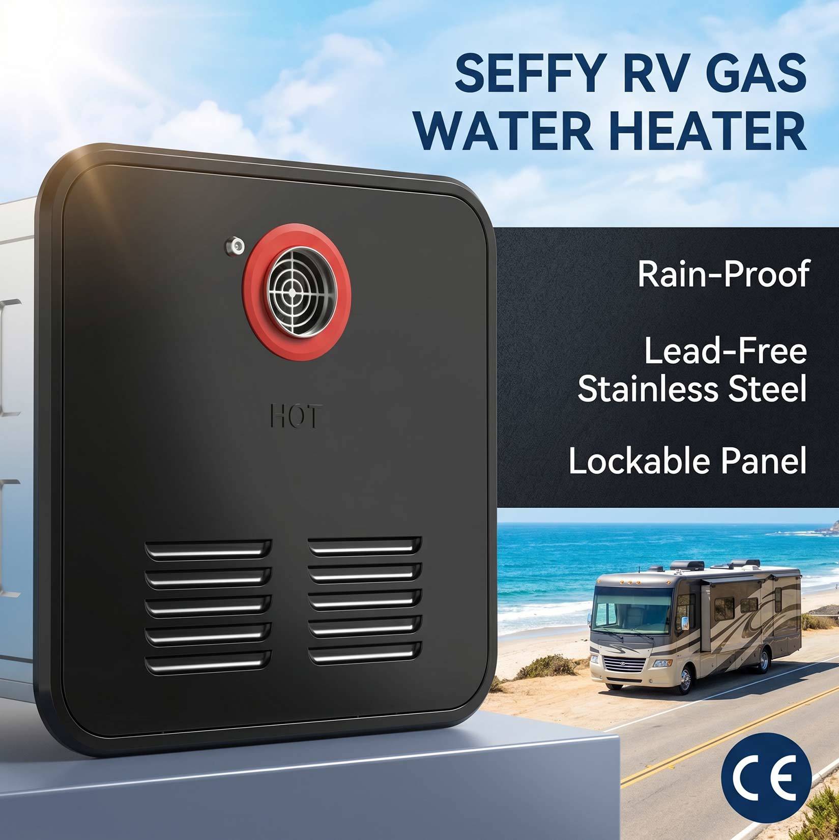 12V Constant Temperature RV Gas Water Heater Anti-freeze Tankless Propane Boiler