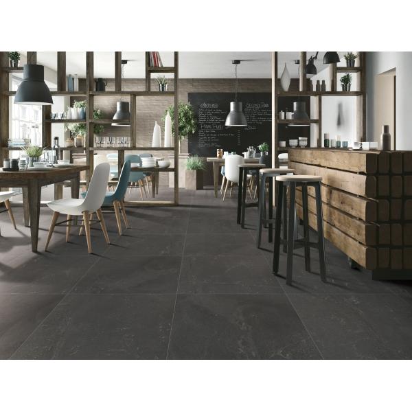 Черный глубокий большой мраморный фарфор взгляда кроет поддержку черепицей стены ванной комнаты 800С800ММ