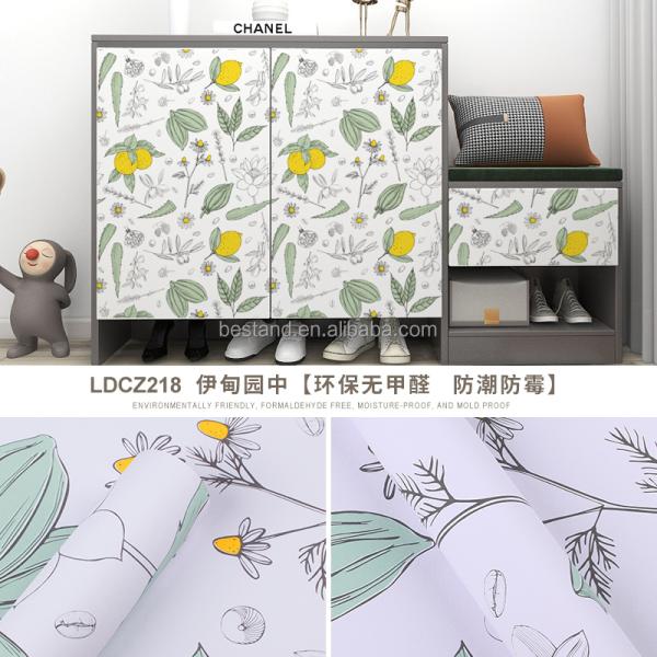 Autoadhesivo Vintage Papel de pared floral Estante de revestimiento para la cómoda de los cajones del gabinete a prueba de agua y diseño de flores 3D moderno