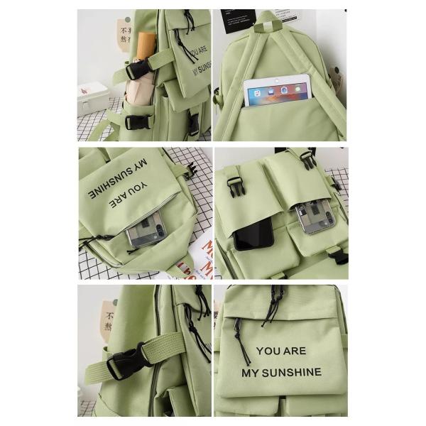 Travel Laptop Backpack School Bag Sets Girl Solid Color With Pencil-Case Wholesale