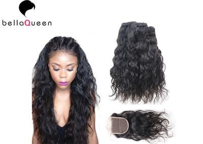 Fechamento natural brasileiro do laço do cabelo 4*4 do Virgin do preto 7A da cutícula completa