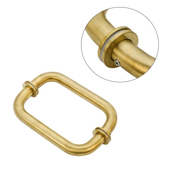 304 Нержавеющая сталь Сатин Золото Круглое Задние к Задние Вытягивайте стеклянные дверные ручки для гостиничных спа