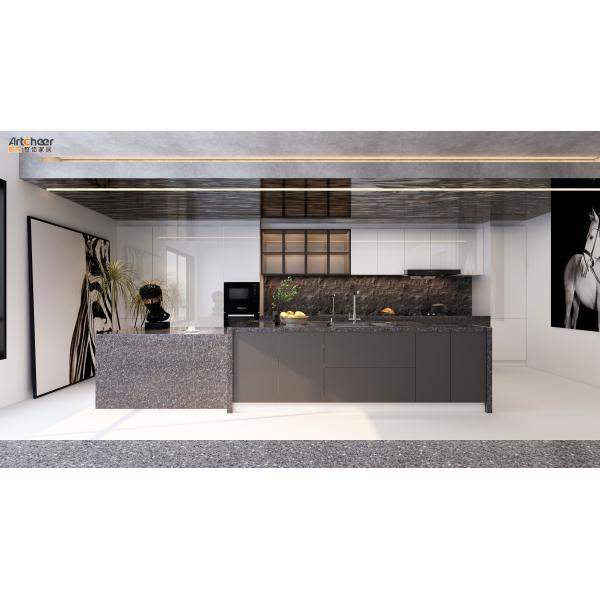 Modular Kitchen Cabinets American Style Custom Design with Solid Wood and Quartz Top