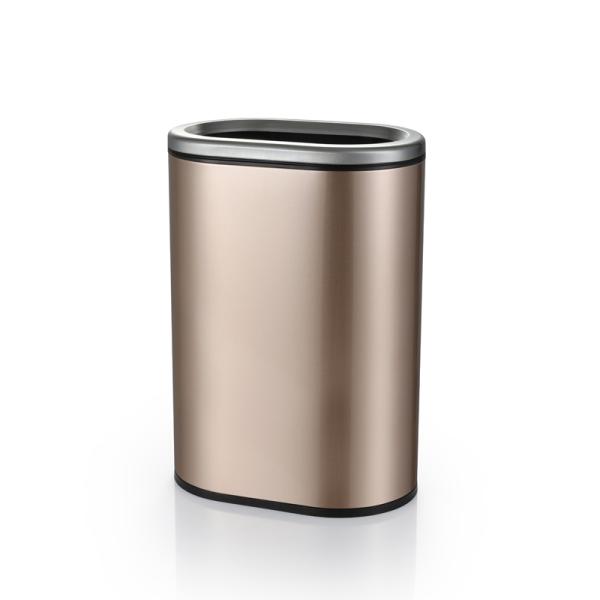 Anti Fingerprint 12L Stainless Steel Bathroom Trash Can