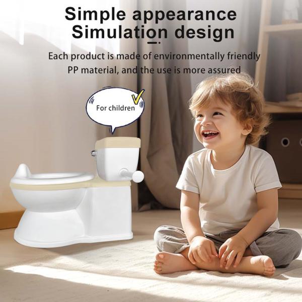 Baby Potty Toilet with Cute Cartoon Design Easy To Clean Kids Potty with Flushing Sound Music