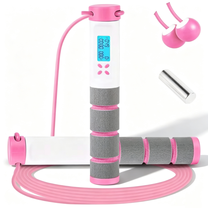 Fitness Jump Rope Unisex 157 G Home Exercise Weighted Speed Skipping Rope With Counter And Smart Cordless