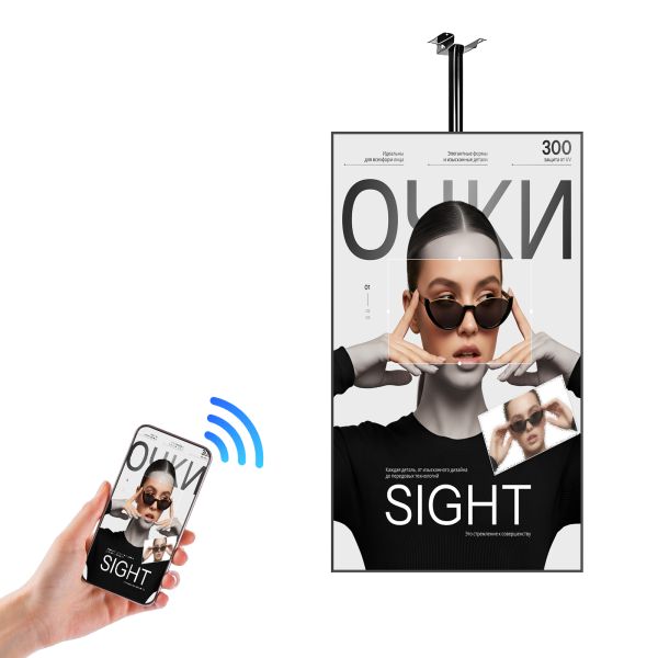 Hanging Ceiling Digital Signage Board Indoor Digital Poster Display 43 86in 4K UHD Commercial Screen
