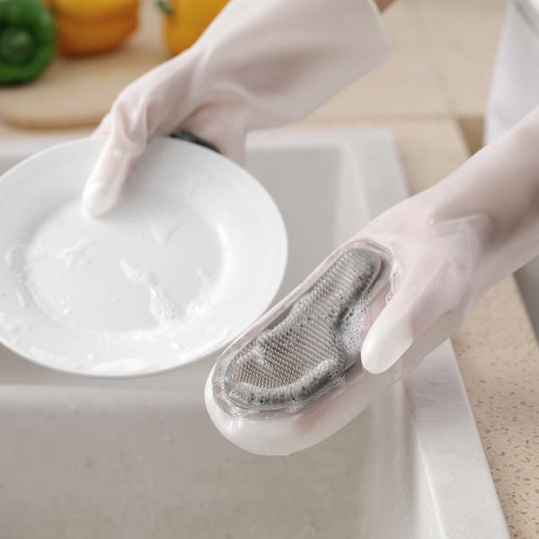 Gants inoffensifs de silicone de ménage pour les biens épaissis par cuisine