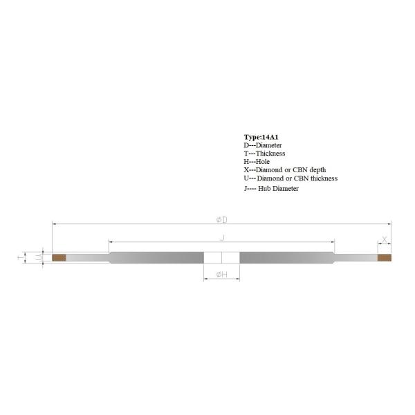 D126 Metal Bond Grinding Wheels 14A1 10 Inch Diamond Wheel For Carbide Rolls