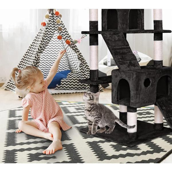Fun Play Multi Level Luxury Cat Tree Furniture with Scratching Post Condo Platforms