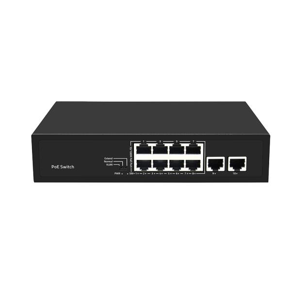 8 Port PoE Switch10/100M Fast Ethernet VLAN 250-Meter PoE Distance AC Input Unmanaged