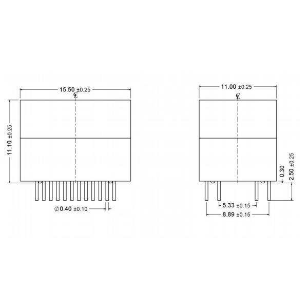 L12T002-0 Single Port 24 Pin 1G Base - T Magnetic Filter Transformer