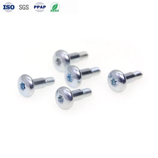 Torsión de hombro personalizada M4 * 15 de acero al carbono azul de zinc flor de ciruela ranura de la cabeza de la máquina Torsión de dientes