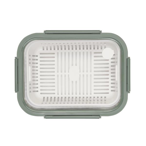 Contenedor de vidrio hermético apilable para alimentos de 1050 ml con tapa ventilada