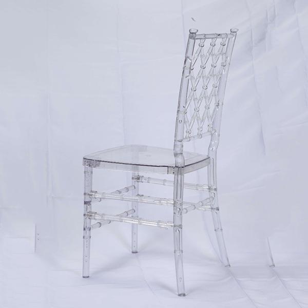 Acrylic Decorating Wedding Plastic Chairs For Dining / Hotel / Hall