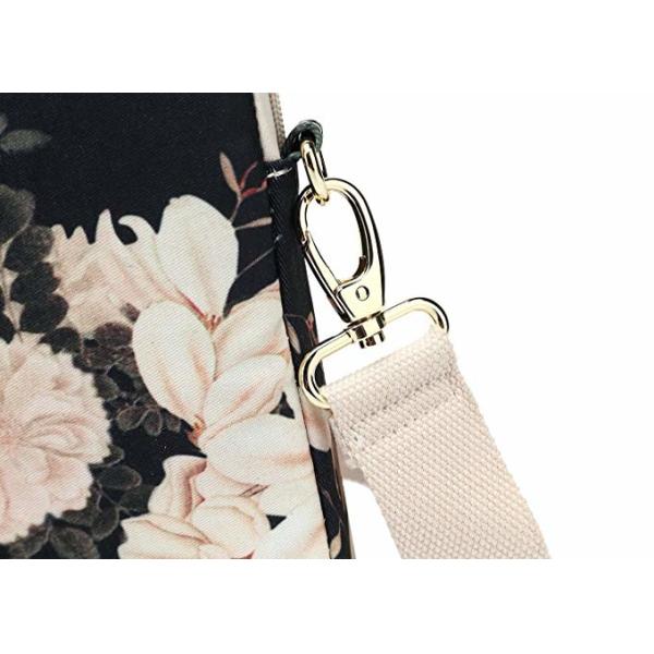 Black Peony Pattern Waterproof Laptop Case , 12 Inch 13 Inch Pc Carry Bag