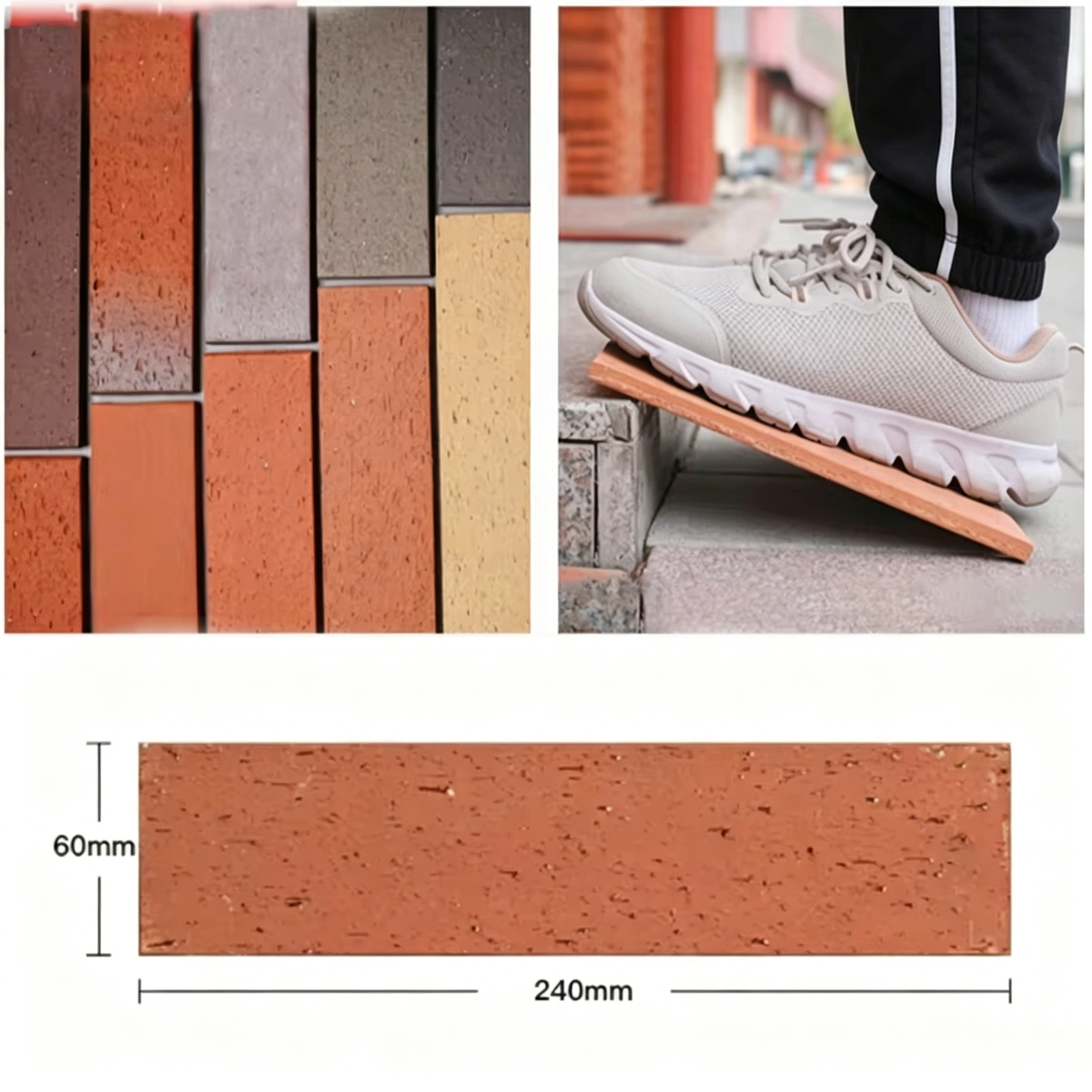 Textured Terracotta Brick Slips Eco-Friendly Clay Split Tiles Brick Tiles for Wall Cladding Interior and Exterior Facades