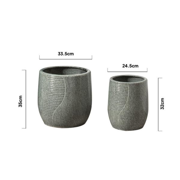Western Modern Style Luxury Round Indoor Outdoor Garden Pots Minimalism Ceramic Flower Pots & Planter