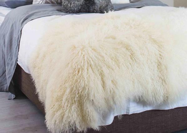 Curly Hair Extra Large Mongolian Sheepskin Rug With Natural Tibet Lamb Skin