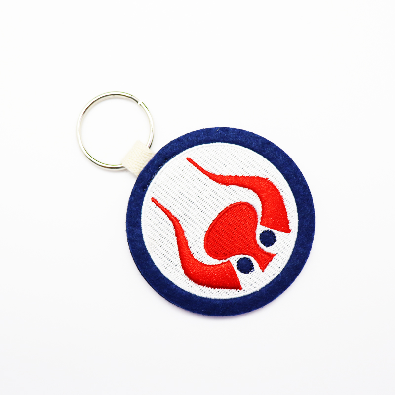 Small Cute Embroidery Key Chain Double Side Embroidery & Printing Key Chain for Cartoon Characters