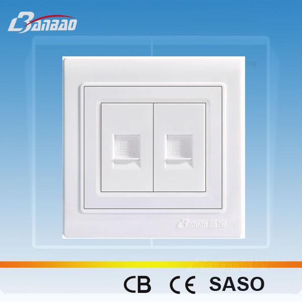 LK4029 PC flush type 1way TEL+1way LAN socket