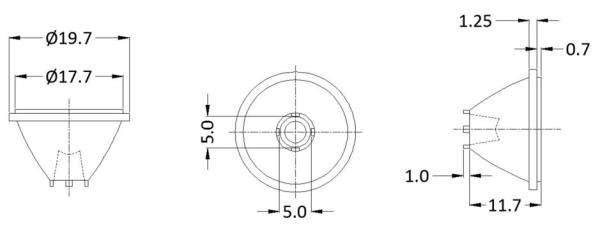 PC/PMMA素材 Φ19.7mm サイズ 精密度 寸法 高透量 単一レンズ