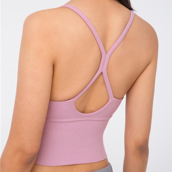 9 Colors Nude Yoga Womens Sports Bra Sexy Nylon Sweat Wicking Water Drop Back