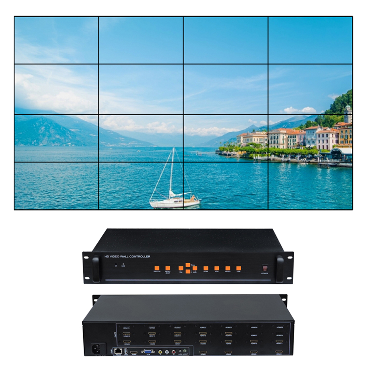 LCD показывает видео- регулятор 4x4 1 стены 3D в выходе 16 HDMI
