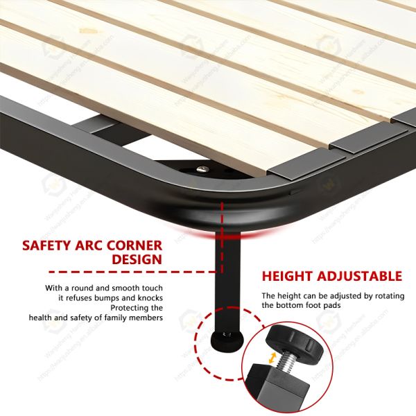 Large Size Foldable Furniture Spare Parts Metal Frame for Double Bed 1.8m Long Tatami Bed Frame